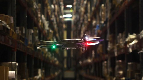 Gather AI Autonomous Inventory Drone Flying in Warehouse