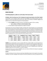 Filo Mining Reports 1,132m at 1.11% CuEq in the Aurora Zone (CNW Group/Filo Mining Corp.)