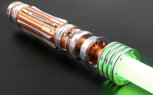 One of the "neopixel" lightsabers produced by DynamicSabers