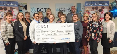 BCTCares Foundation presents proceeds from 2022 Pack The 'Pack campaign to four local backpack charity partners.