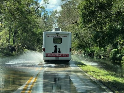 CareVet Rescue's fully equipped mobile veterinary unit entered the Fort Myers, Florida, community to provide relief in the aftermath of Hurricane Ian.