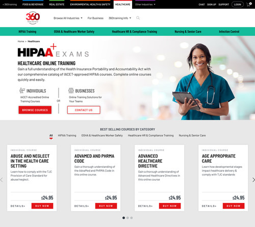 360training now offers 46 HIPAA, Nursing, and Infection Control courses as part of its new Healthcare Vertical.