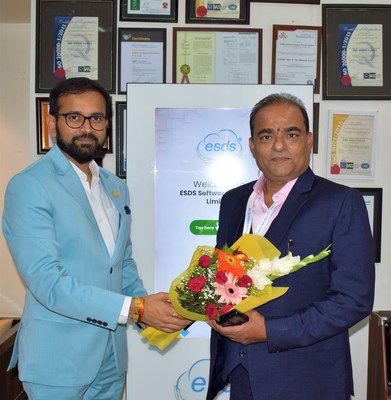 Mr. Piyush Somani, the Chairman & Managing Director of ESDS Software Solution Ltd, Nashik and Dr. Sandip Jha, Chairman of Sandip University at the event