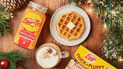Eggo’s first-ever Eggo Nog, made with Sugarlands Distilling Co., inspired by the classic holiday drink. Sip Wisely! Eggo Nog Appalachian Sippin’ Cream produced and bottled by Sugarlands Distilling Company, Gatlinburg, TN. 20% alc/vo. Must be 21+ to purchase.