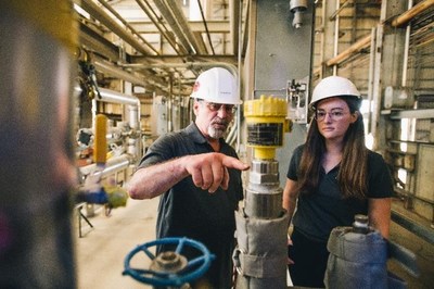 Infinium workers at one of the company's electrofuels production facilities.