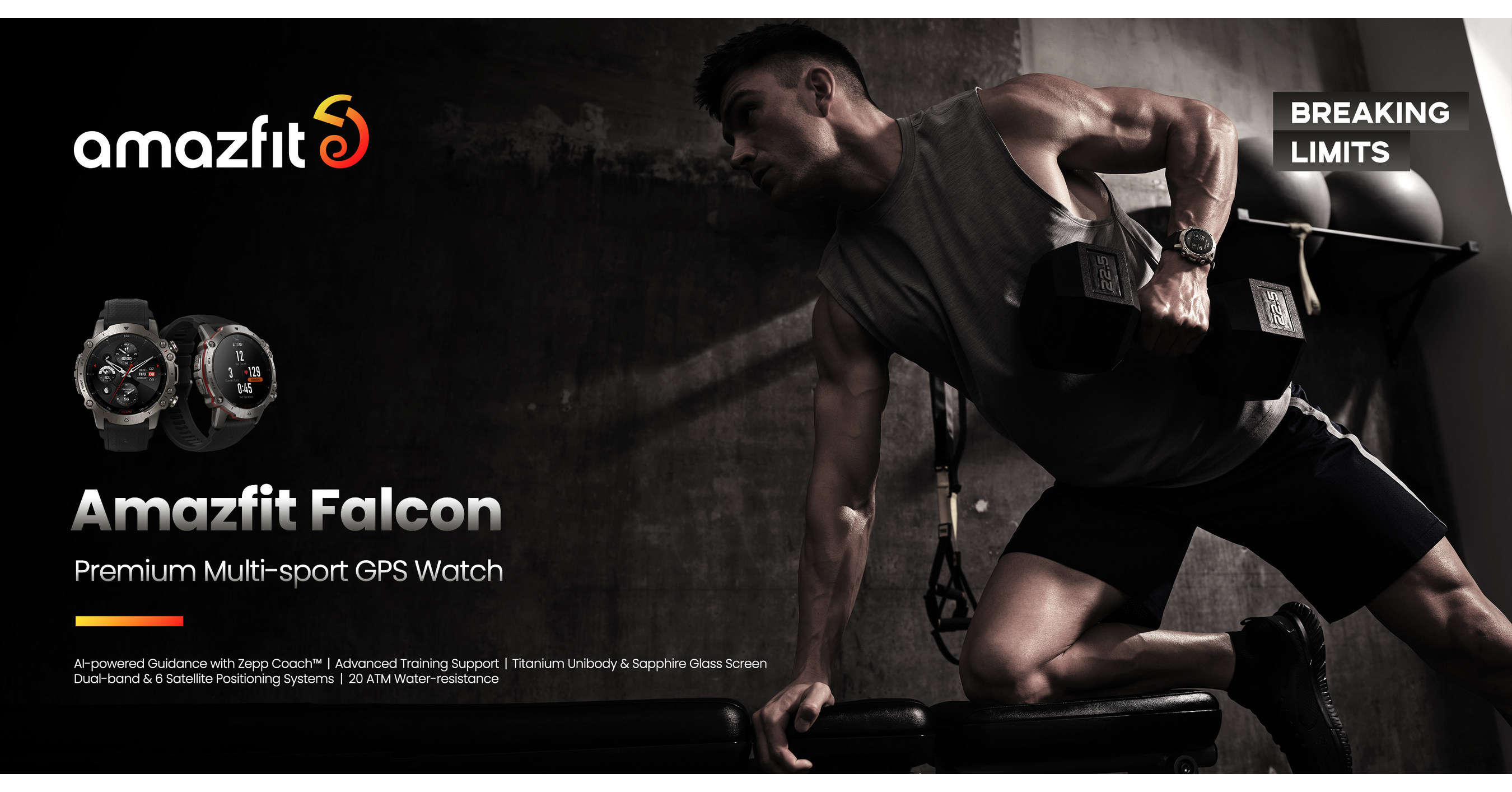 Amazfit Falcon Dual-Band GPS Smartwatch - Titanium Body & Zepp Sports