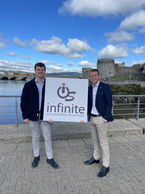 Ryan Cummins and Robert Freeman, Infinite Outsourcing Solutions Ireland at the launch in Limerick City Centre. (CNW Group/Infinite Outsourcing Solutions)