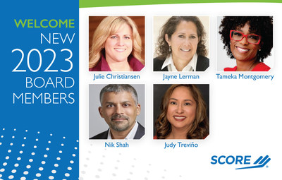 SCORE, the nation’s largest network of volunteer, expert business mentors and a resource partner of the U.S. Small Business Administration, is pleased to announce the appointment of five new members to its Board of Directors.
