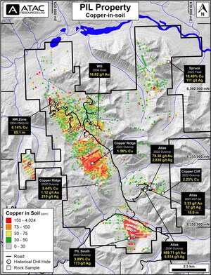 ATAC Samples 18.40% Copper and 78.30 g/t Gold at its PIL Property, Toodoggone, British Columbia