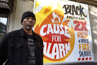 Renowned NYC artist Cey Adams unveils a new mural, Wednesday, Oct. 12, 2022, in the Bronx borough of New York. The mural was created to launch Cause For Alarm™, Kidde’s new fire safety program shining the light on fire safety inequity. To learn more about the campaign and how you can get involved, visit CauseForAlarm.org. (Photo by Jason DeCrow/Invision for Kidde/AP Images)
