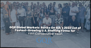 5th Year in a Row, SIA Ranks GQR #7 Fastest-Growing U.S. Staffing Firm
