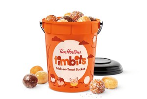 The new Tim Hortons Timbits® Trick-or-Treat Bucket comes filled with 31 Timbits® and is the perfect bucket for collecting candy on Halloween