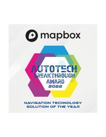 Mapbox was recognized for its Mapbox EV Routing solution, a new platform service that enables automakers and navigation app developers to ensure drivers use the most efficient routes by intelligently accounting for charging locations, charging times, changing traffic conditions, vehicle performance and factors that influence energy consumption.