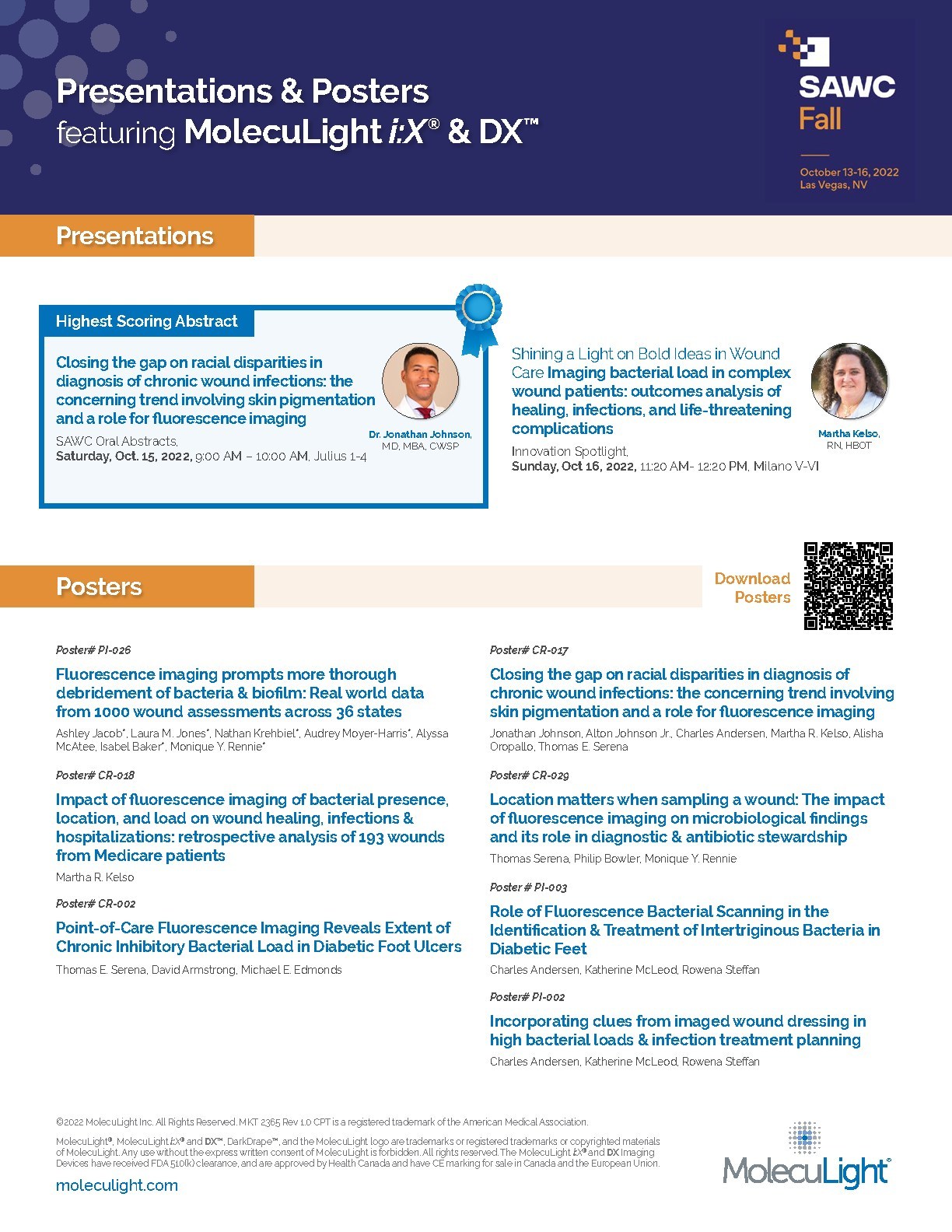 Neue MolecuLight-Daten von mehr als 2.000 Patienten werden auf der SAWC Fall 2022 Konferenz vorgestellt