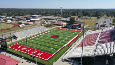 When it comes to top of the line products in Mississippi, look no further than Petal High School. Hellas installed a Matrix Helix® synthetic turf system in. The Panthers also had Hellas install Ecotherm® Infill to keep temperatures up to 30 degrees cooler than crumb rubber. Petal also selected Hellas' paved into place Cushdrain® to reduce concussions, while supplying superior drainage.