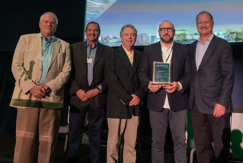 Pictured left to right at the Acuity Brands Supplier Appreciation Dinner on Wednesday September 21, 2022, at the Georgia Aquarium in Atlanta: Terry Patterson (Acuity), Luis Guerra (Pace), Steve Johnson (Pace), John Wisdom (Pace), and Neil Ashe, CEO of Acuity. Pictured left to right at the Acuity Brands Supplier Appreciation Dinner on Wednesday September 21, 2022, at the Georgia Aquarium in Atlanta: Terry Patterson (Acuity), Luis Guerra (Pace), Steve Johnson (Pace), John Wisdom (Pace), and Neil Ashe, CEO of Acuity.
