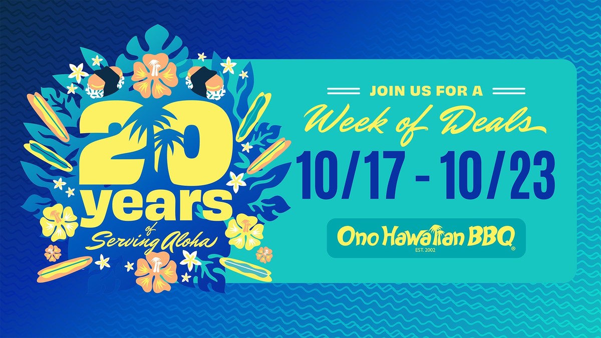 Ono Hawaiian BBQ Celebrates 20th Year with a Week of Aloha - Vimarsana News