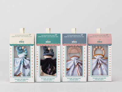 Earth Baby Outfitters Silicone Teether Ring + Deluxe Lovey