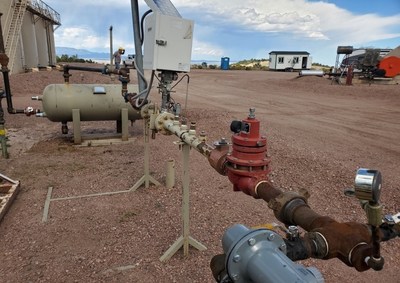 Figure 3: Gas feed from Pathfinder well to gas-fired generators. (PRNewsfoto/AXP Energy)