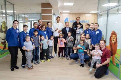 Daniil Medvedev and Felix Auger-Aliassime visited the Asyl Miras autism center run by the Bulat Utemuratov Foundation.
