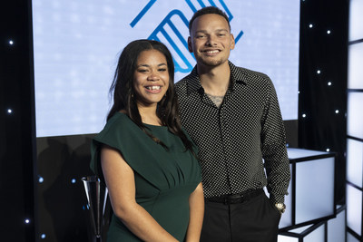 Country music star, Kane Brown congratulates Asha H.R. as Boys & Girls Clubs of America's 2022-2023 National Youth of the Year during a star-studded 75th anniversary celebration ceremony, sponsored by Toyota, Kohl’s and Mondelēz International.