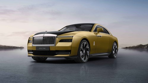 Rolls-Royce Spectre, the first Electric Super Coupe and first EV from the leading luxury brand. First a Rolls-Royce and second an EV, this is the company's first EV as it begins its journey to be all-electric by 2030. The quiet and power of electric fit perfectly with the Rolls-Royce brand.