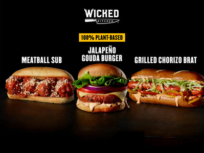 The Wicked Kitchen Target Center menu lineup includes the 100% plant-based Grilled Chorizo Brat, Jalapeño Gouda Burger and Meatball Sub.