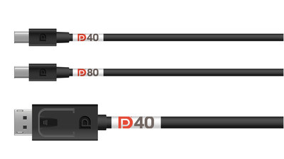 VESA certified DP40 and DP80 UHBR cables guarantee display connectivity and operation at the ?highest performance levels for products supporting DisplayPort 2.1. Source: VESA.