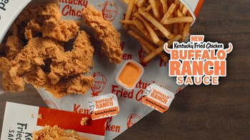 KFC’s Buffalo Ranch is a perfect pairing of the classic kick of Buffalo sauce smoothed out with a creamy ranch, blended peppers, buttermilk, herbs and spices.