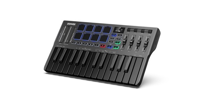 Новая портативная MIDI-клавиатура DONNER DMK-25 PRO обеспечивает полный опыт создания музыки.