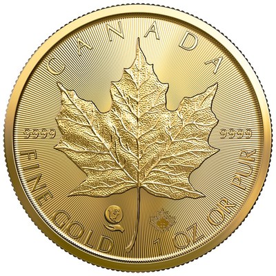La nouvelle pièce d'investissement de 1 oz en or pur à 99,99 % Feuille d'érable en or - Mine de source unique (Groupe CNW/Monnaie royale canadienne)