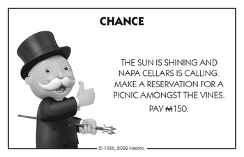 Napa Cellars MONOPOLY Chance playing card