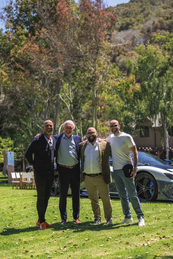 Carlos Parrott (Business Development Director, Nine Motors), Per Svantesson (CEO, Automobili Pininfarina), Dave Amantea (Chief Design Officer, Automobili Pininfarina), Sabah Al Kraidees (CEO, Nine Motors) (L-R) (PRNewsfoto/Automobili Pininfarina)