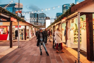 Photo of The Holiday Market at SNOWPORT, 2021; Credit WS Development by Lindsay Ahern