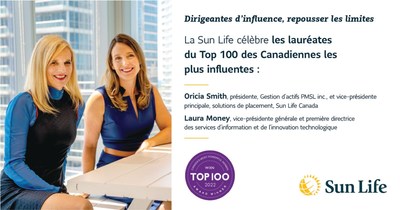 Laura Money et Oricia Smith de la Sun Life au Top 100 des Canadiennes les plus influentes (Groupe CNW/Financière Sun Life inc.)