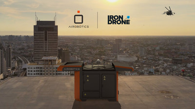Airobotics’ Optimus Urban Drone Infrastructure - Continuous Surveillance 24/7 (credit: Airobotics) (PRNewsfoto/Airobotics)