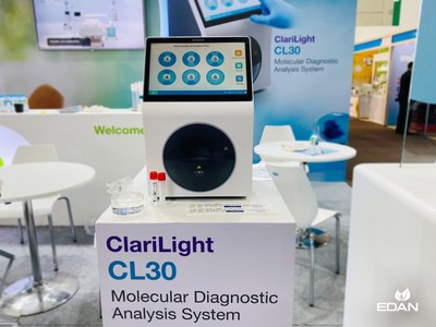 EDAN'ın ilk Moleküler Diyagnostik Analiz Sistemi, ClariLight CL30, bugün 2022 Medlab Asia & Asia Health'de (PRNewsfoto/EDAN Instruments, Inc.) görücüye çıkıyor.