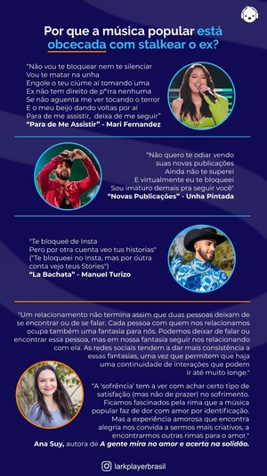 Por que a música popular está obcecada em stalkear o ex, segundo pesquisa do Lark Player