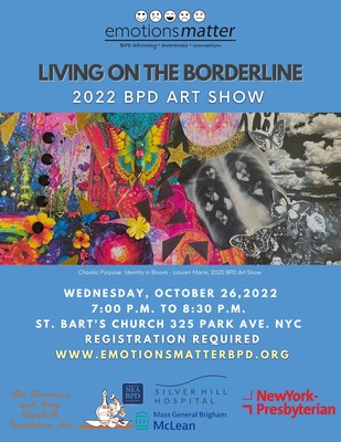 Emotions Matter's 2022 Art Show Highlighting the Lived Experience of Borderline Personality Disorder