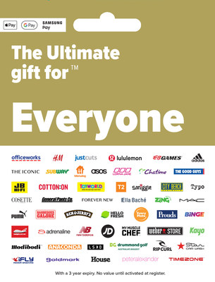 Blackhawk Network has launched the Ultimate Gift Card for Everyone with the largest number of brands on one gift card available in the Australian market