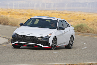 The 2022 Elantra N is photographed in California City, Calif., on August 19, 2021.