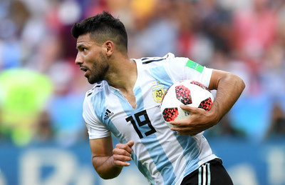 Sergio Aguero representing Argentina (Photo by Shaun Botterill/Getty Images)
