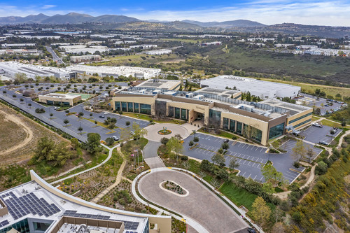 Aerial image of Ionis Pharmaceuticals' 18.4 acre campus in Carlsbad, San Diego, CA. (CNW Group/Oxford Properties Group)