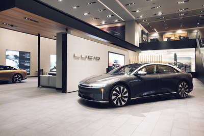 Lucid Air at the new Lucid Studio in Riyadh, Saudi Arabia