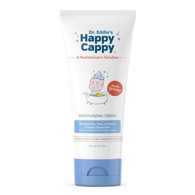 Happy Cappy Moisturizing Cream is known as A Pediatrician's Solution® for soothing dry, itchy, irritated, sensitive, eczema prone skin for children of all ages. Formulated with natural ingredient licorice root extract and glycerin, this fragrance free, lightweight, non-greasy and fast absorbing moisturizing cream protects and restores the delicate skin barrier all day long. Adults with sensitive skin can expect similar results. Soothes without stinging sensation.