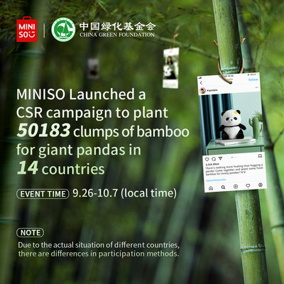 Miniso Launched a CSR Campaign to Plant 50183 Clumps of Bamboo for Giant Pandas (PRNewsfoto/MINISO)