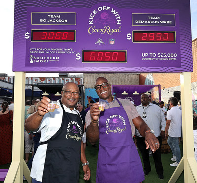 NFL Legends Bo Jackson and DeMarcus Ware give back to hospitality workers at the Southern Smoke Festival in partnership with Crown Royal.