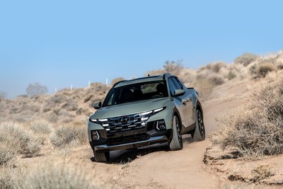 The Hyundai Santa Cruz is photographed in California City, Calif., on April 15, 2021.