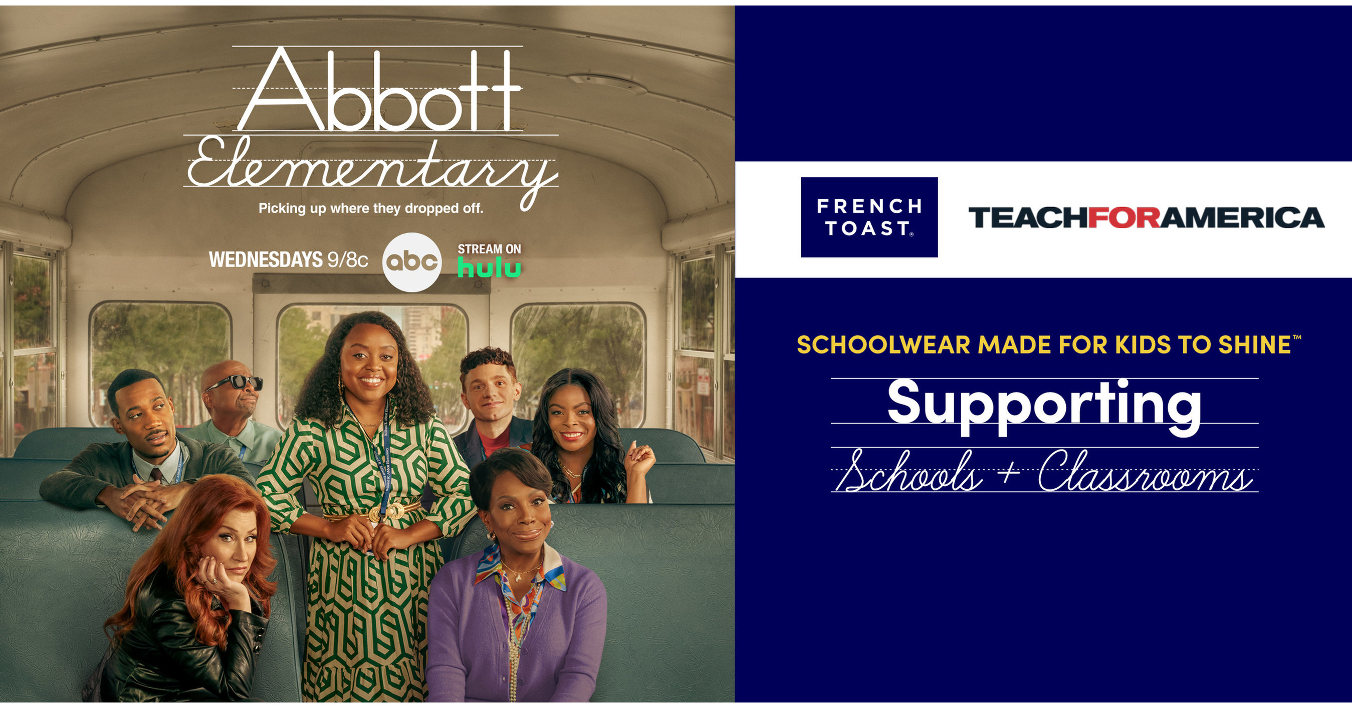 Schoolwear Brand French Toast and Emmy®-Winning Sitcom 'Abbott Elementary'  Team Up with Teach For America to Gift Schoolwear Nationwide