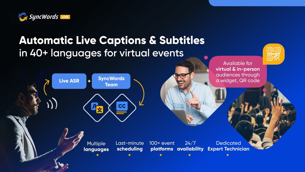 SyncWords Launches Automatic Live Captions and Subtitles in 40+ languages for Virtual Events - Vimarsana News